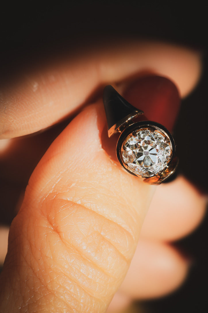 j-k-l color, si-i clarity diamond in rose gold setting