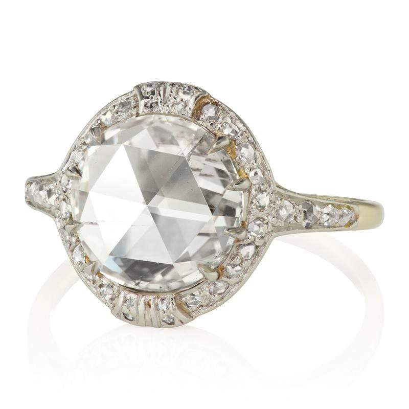 2.14ct Rose Cut Diamond diamond engagement ring