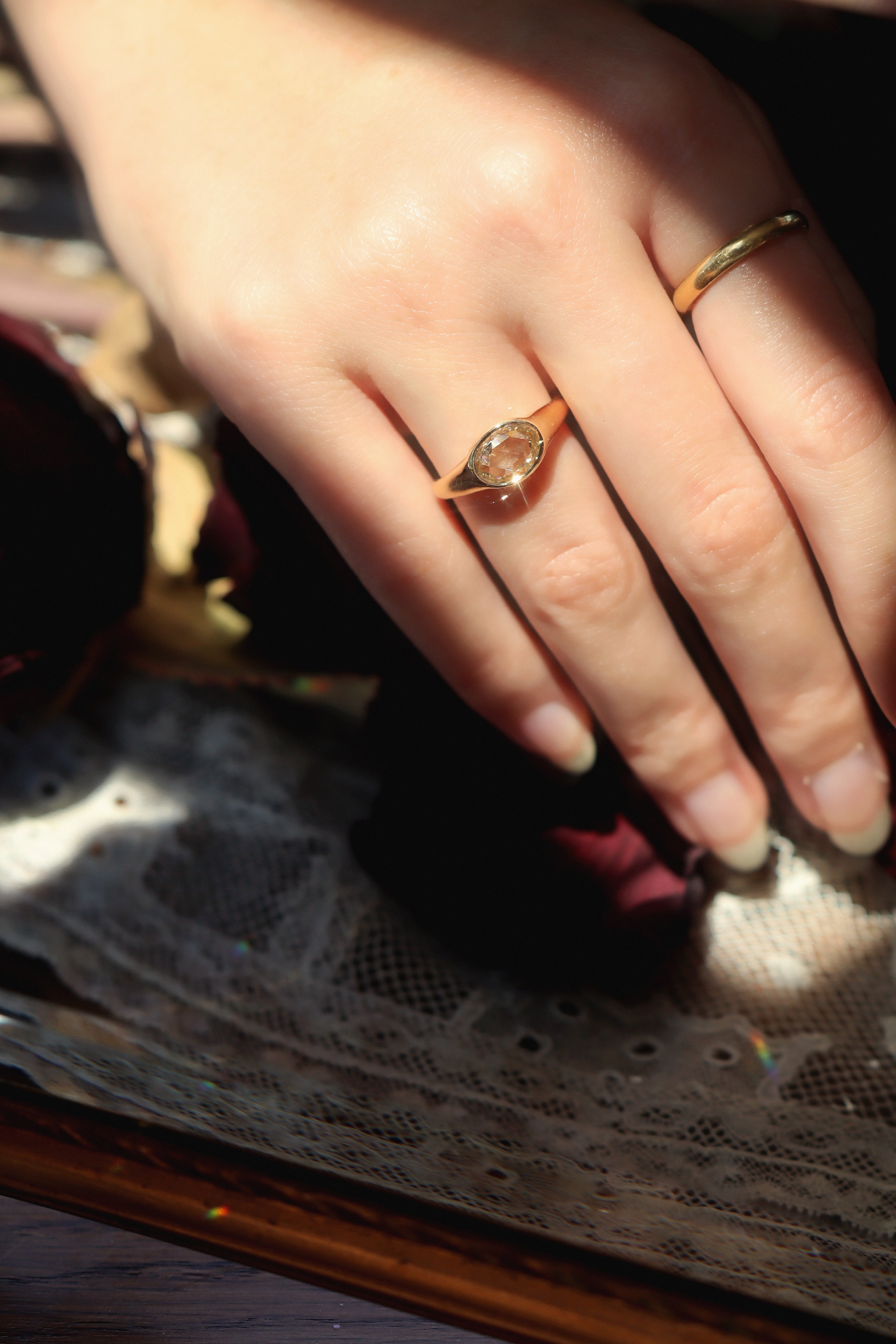 Solitaire Rose cut diamond Rings