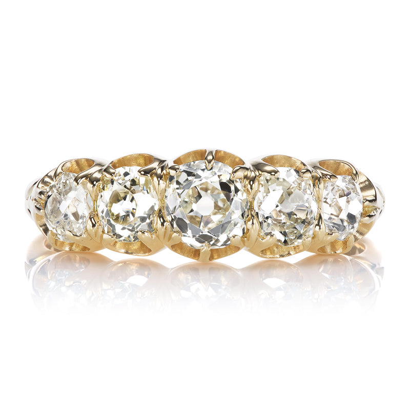 Five-Stone Old European Cut Diamond Wedding Band