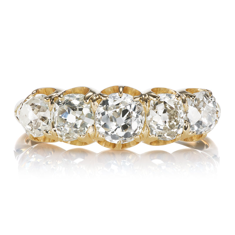 Five-Stone Old European Cut Diamond Wedding Band