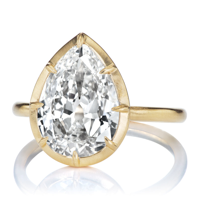 3.13ct Pear Cut Diamond diamond engagement ring