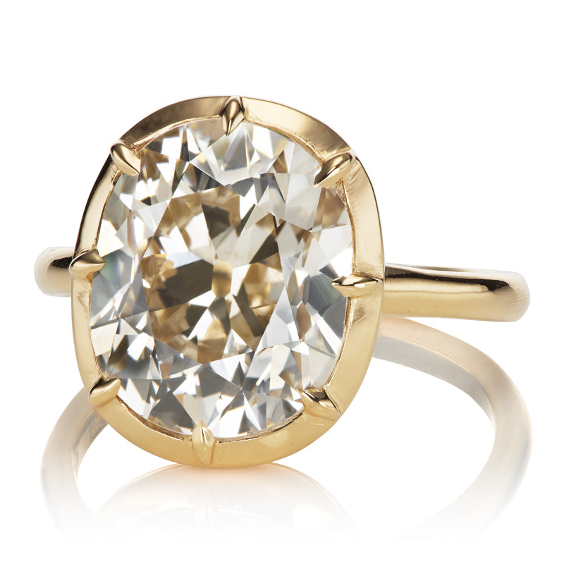 5.88ct Old Mine Cut Diamond diamond engagement ring