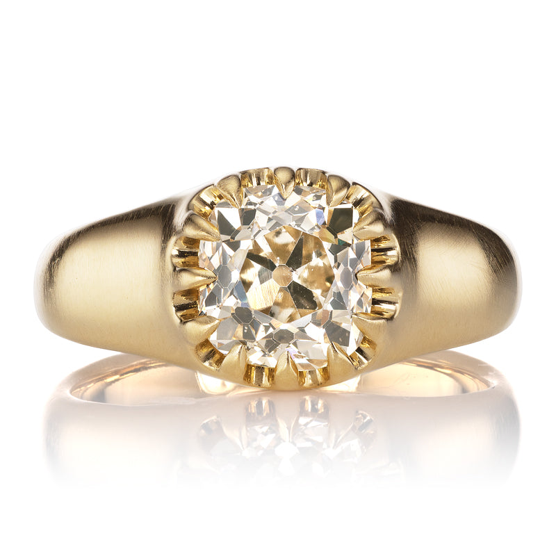 Fancy Light Brown Old Mine Cut Diamond in Buttercup Setting