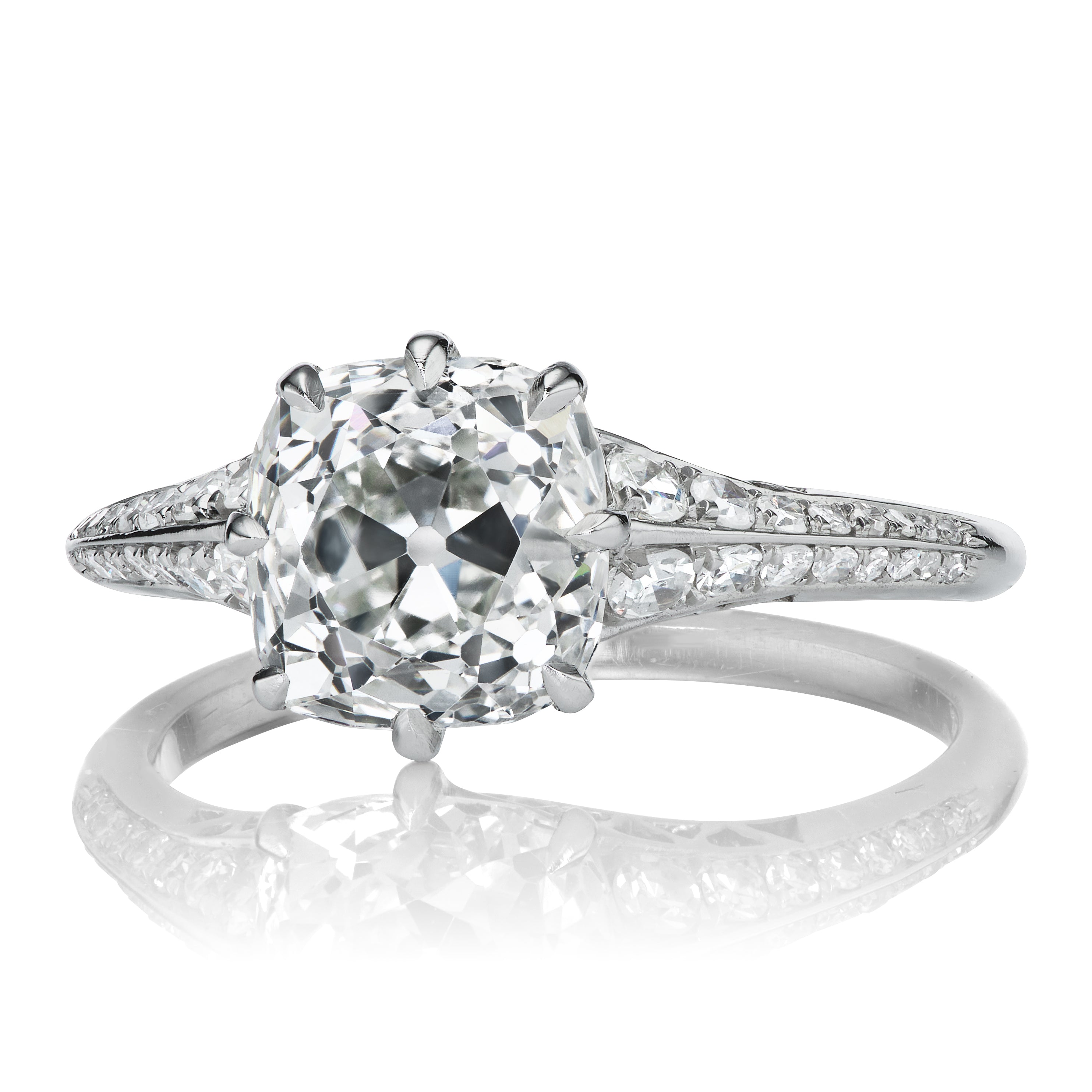 2.69ct Old Mine Cut Diamond diamond engagement ring