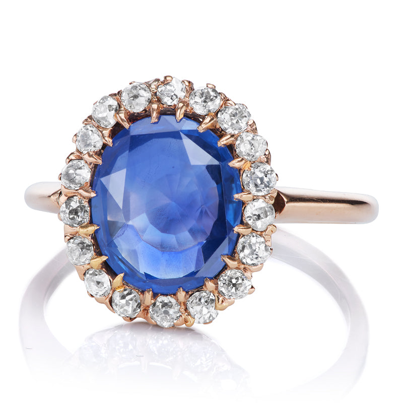 Antique Diamond and Sapphire Cluster Ring diamond engagement ring with gemstone