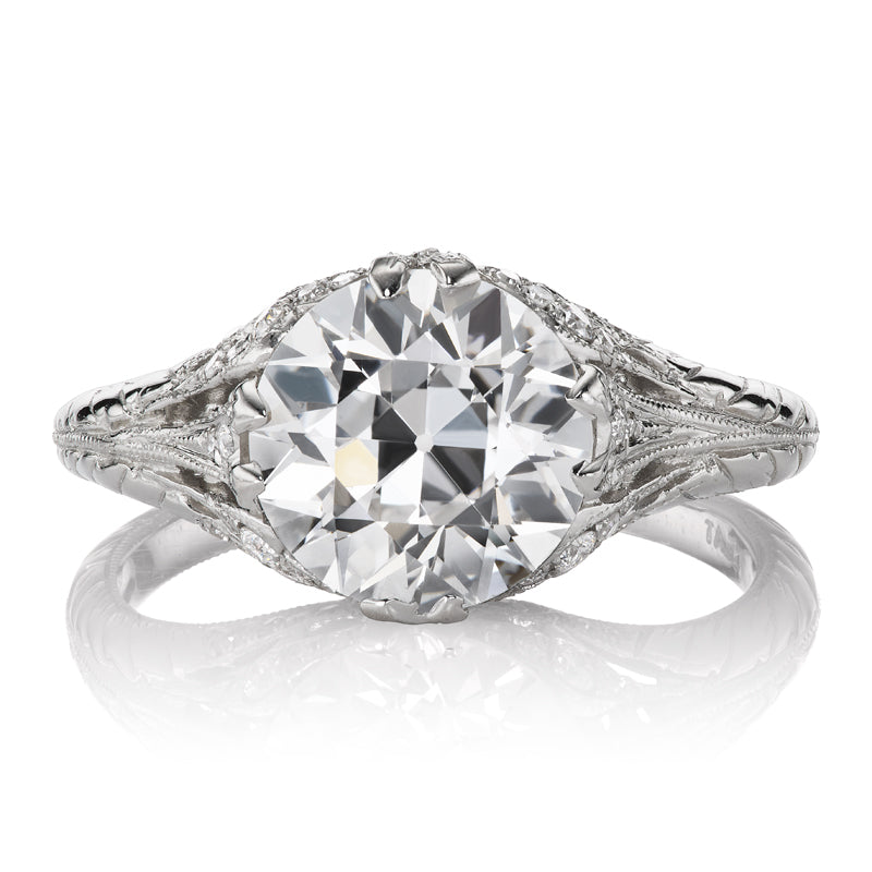 Old European Cut Diamond in Edwardian-Inspired Detailed Setting