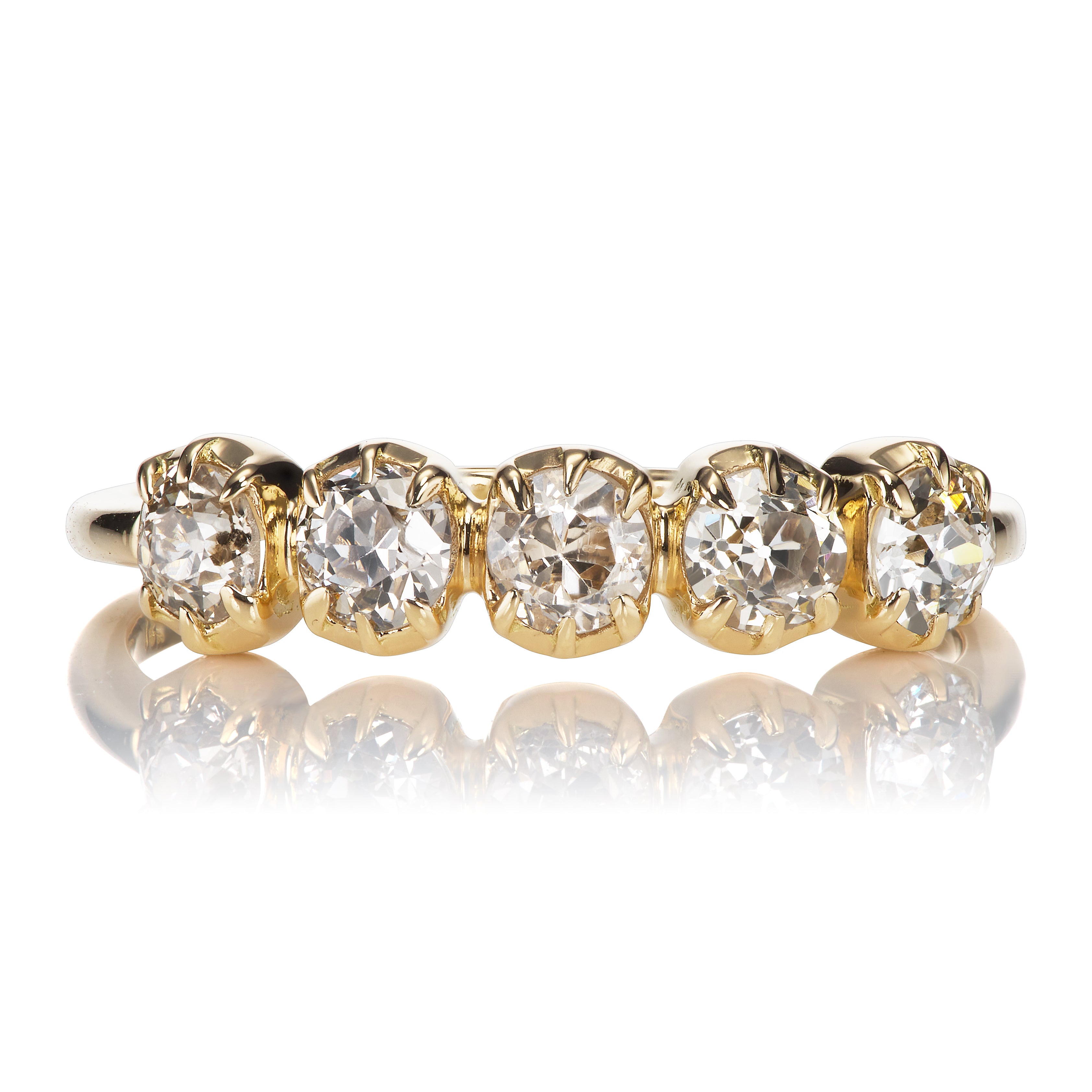 Collet Set Champagne Diamond Wedding Band