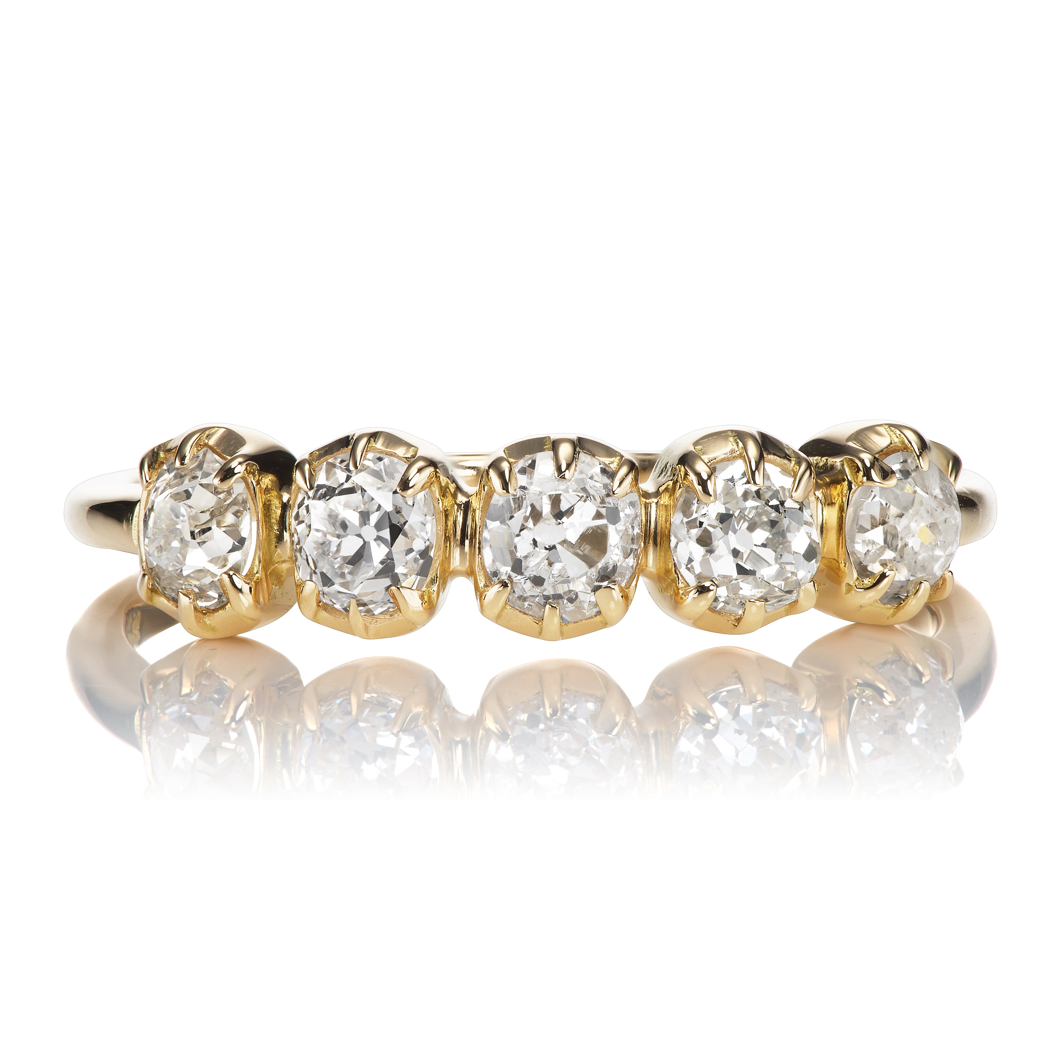 Five Stone Diamond Half Hoop Ring