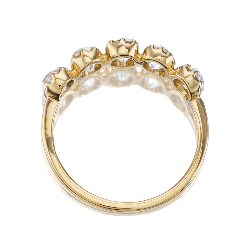 1.53ct old mine cut diamond band diamond engagement ring