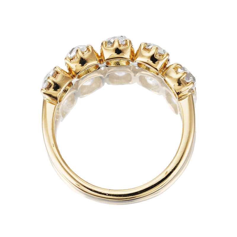 Old Mine Cut Diamond Band diamond engagement ring