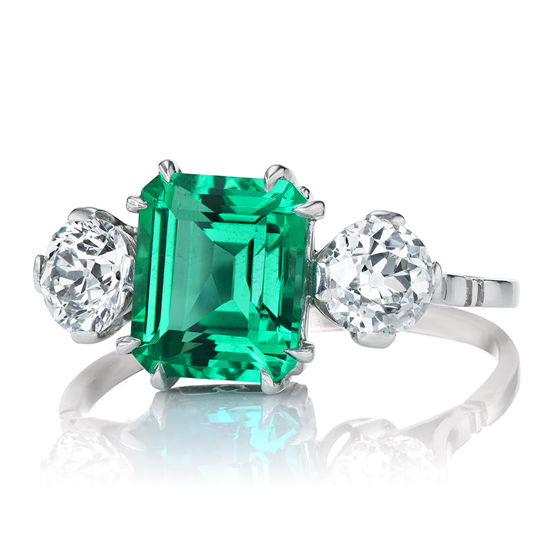 2.07ct Colombian Emerald diamond with gemstone