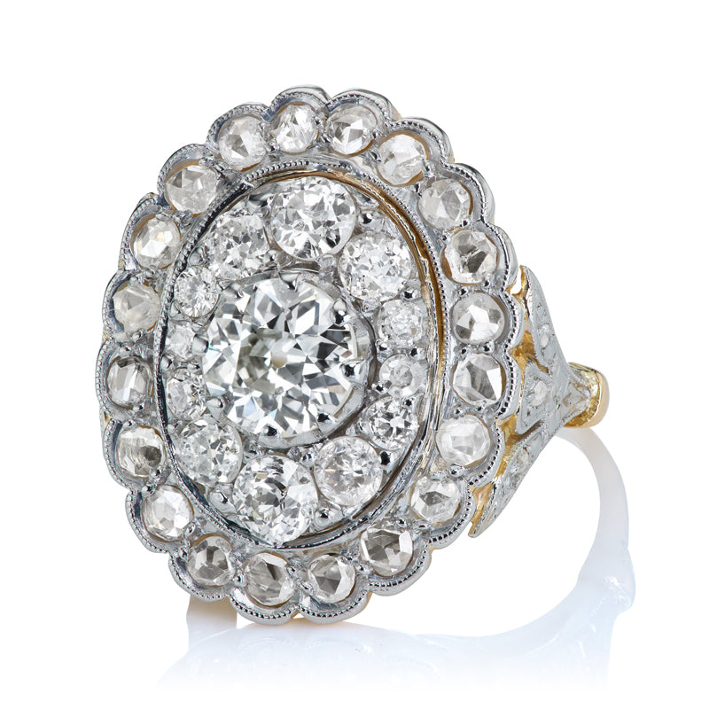 Double Halo Cluster Ring diamond engagement ring