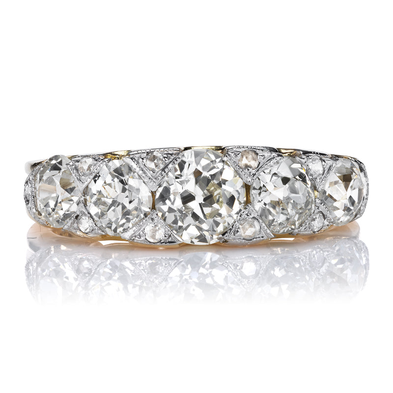 Five Stone OEC Diamond Half Hoop Ring