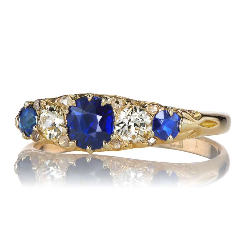 No Heat Sapphire and Diamond Ring diamond engagement ring with gemstone