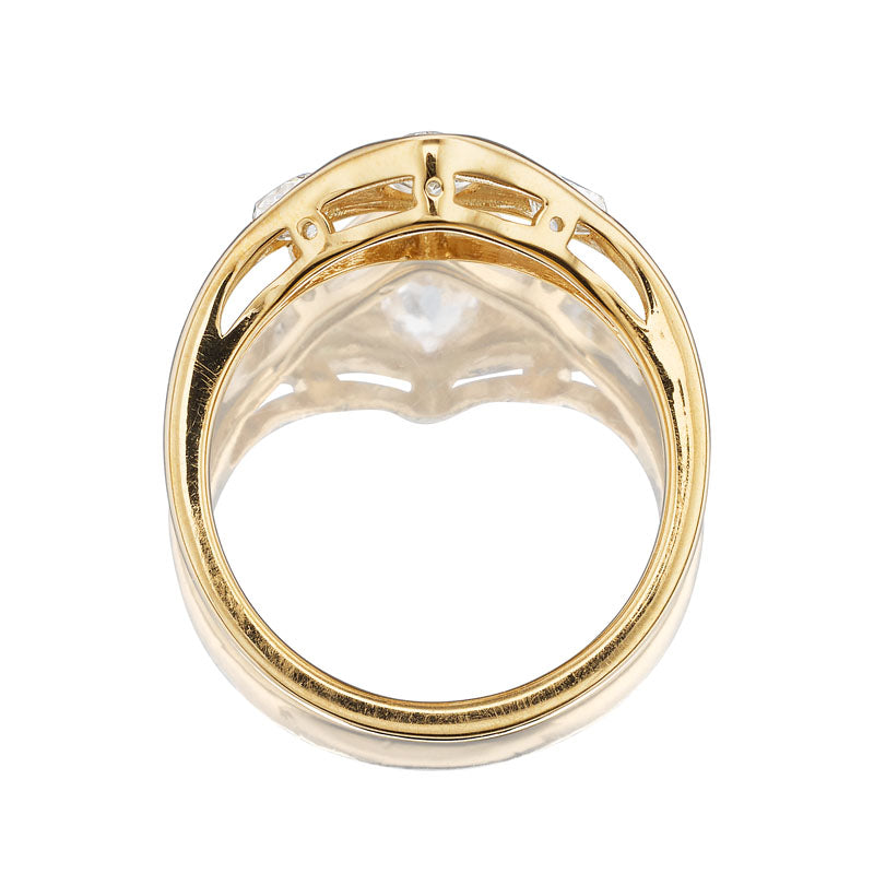 g-h-i color, si-i clarity diamond rings in yellow gold setting