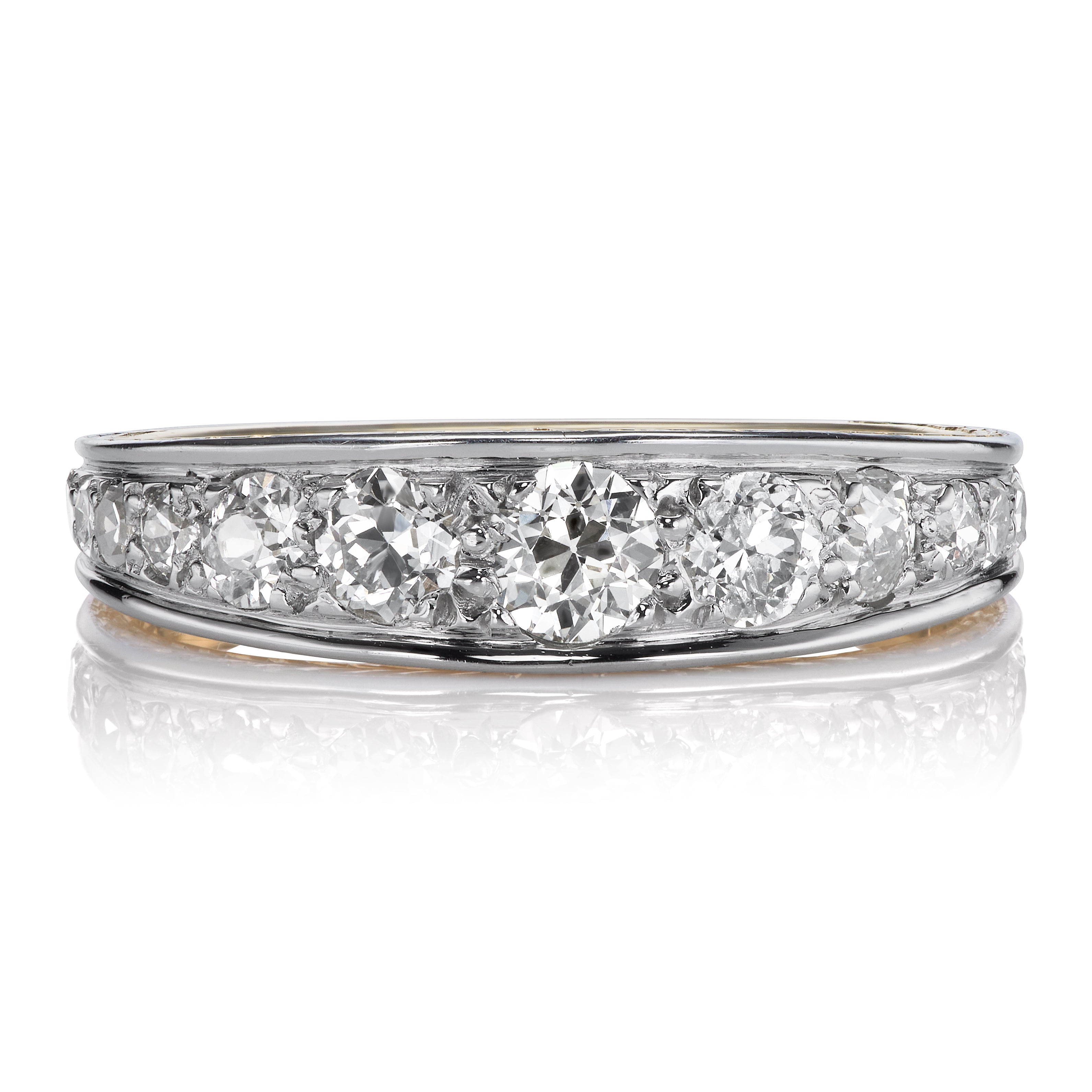 Diamond, Platinum, and Gold Wedding Band