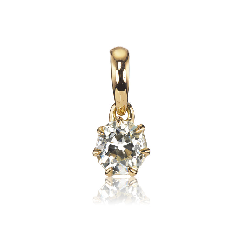 0.89 Old Mine Cut Diamond Pendant Necklace