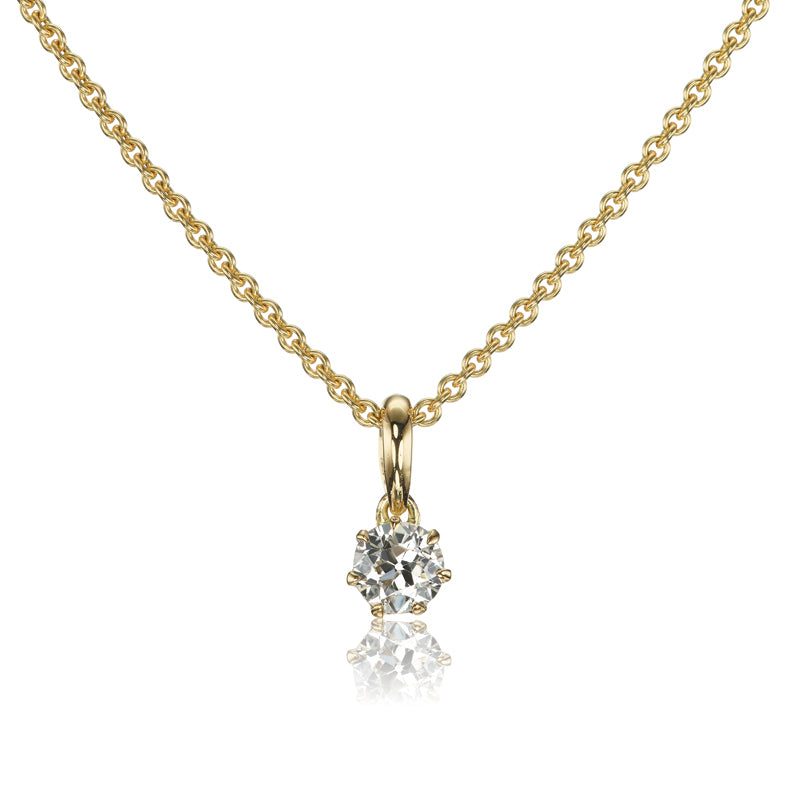 Champagne Old European Cut Diamond Necklace