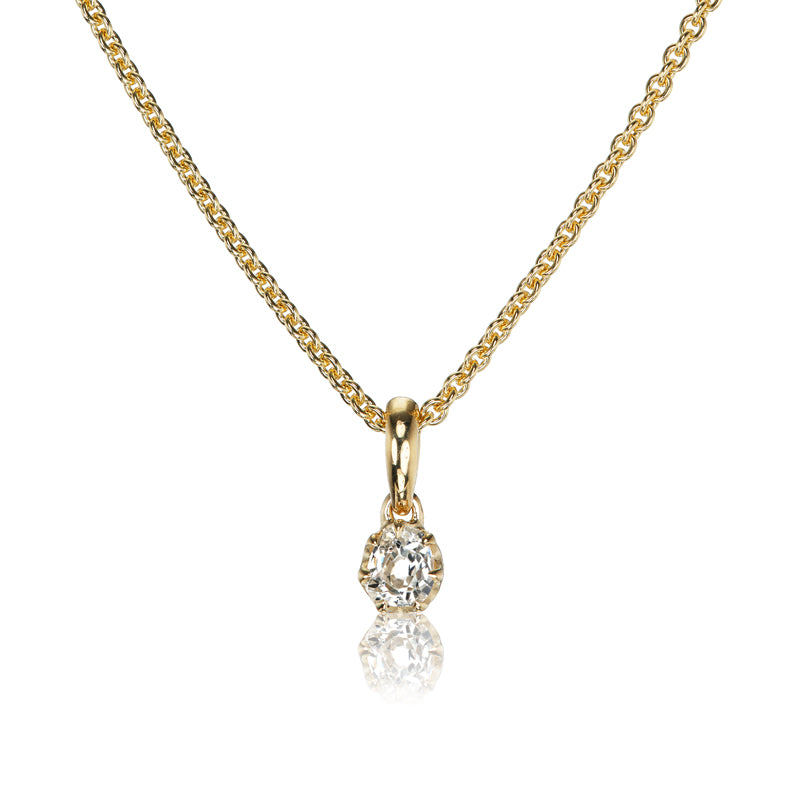 Old Mine Cut Diamond Pendant Necklace