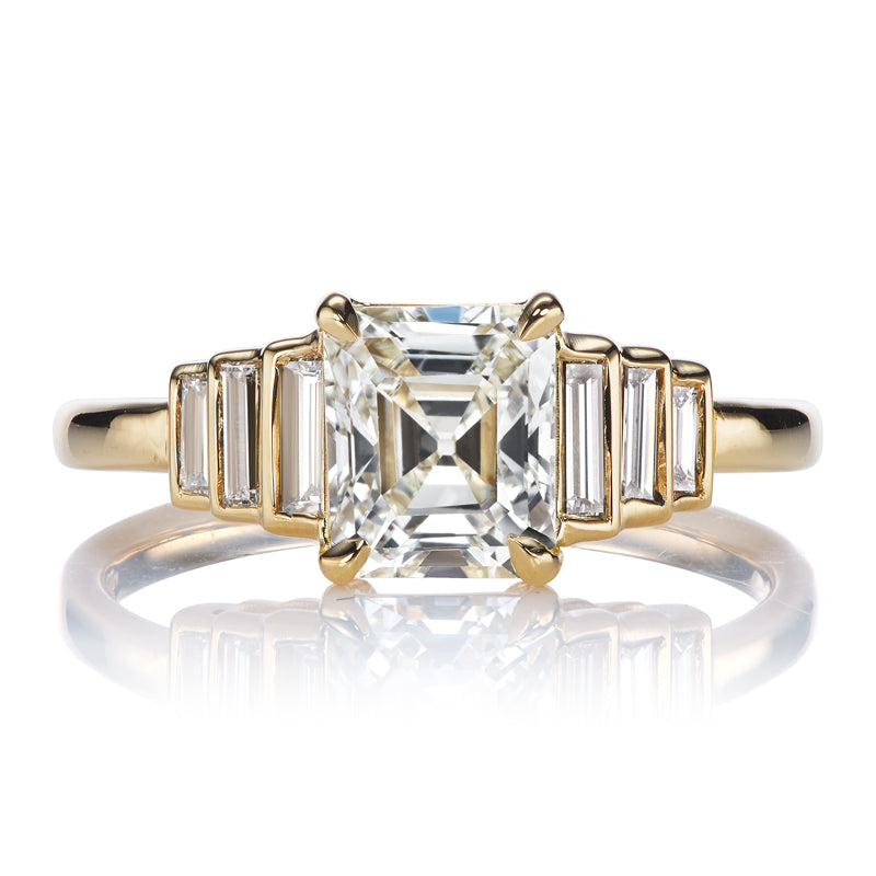 Emerald Cut Diamond with Step-Down Baguette Side Stones
