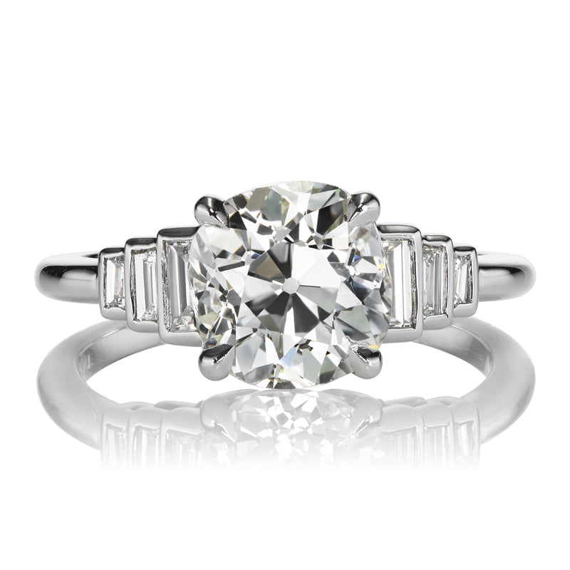 Bright 2.50-carat Old Mine Cut Diamond in Platinum Setting