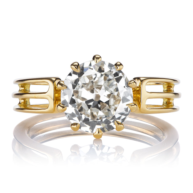 Transitional Cut Diamond with Unique Golden Band