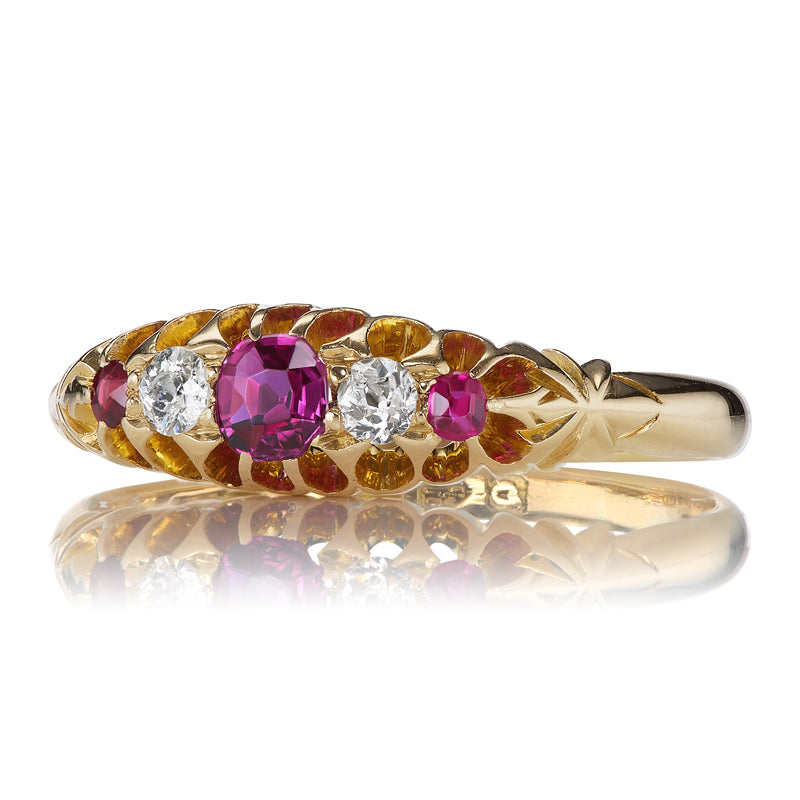 Vintage Ruby and Diamond Ring diamond engagement ring with gemstone