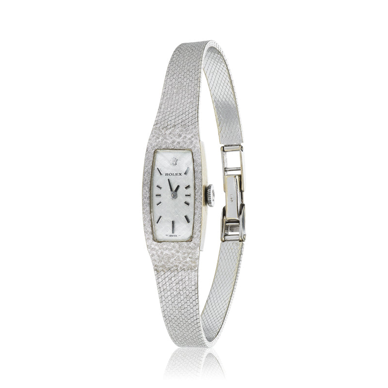 Vintage Swiss Rolex Watch in 14kt White Gold
