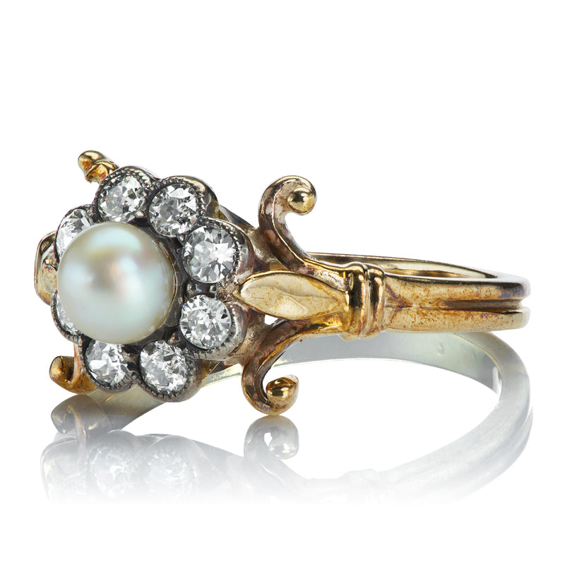 ANTIQUE diamond engagement ring with gemstone