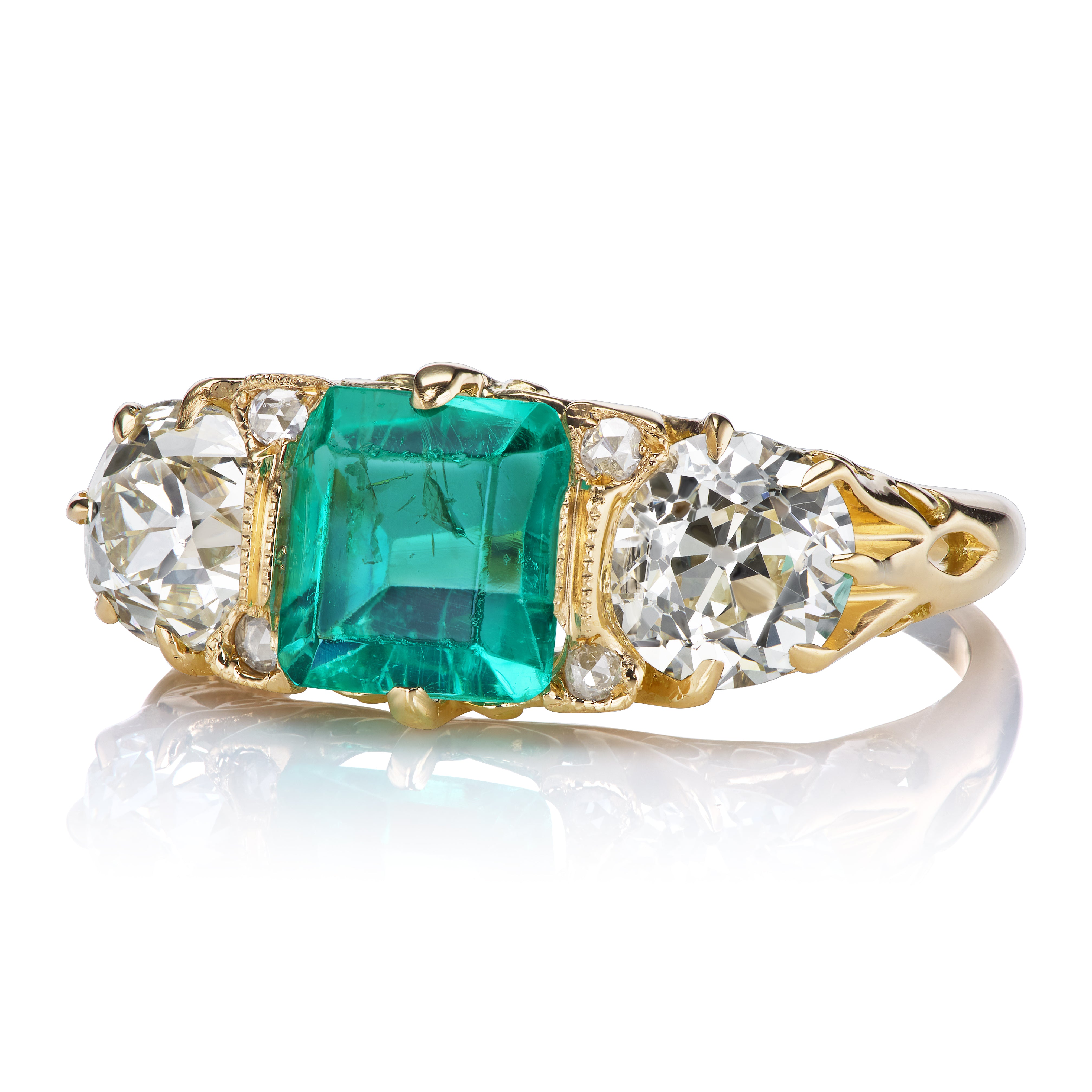 AB MADE diamond engagement ring with gemstone