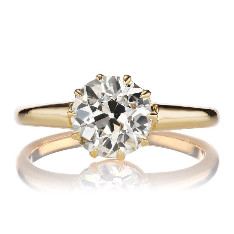 1.75 Carat Old European Cut Diamond Engagement Ring