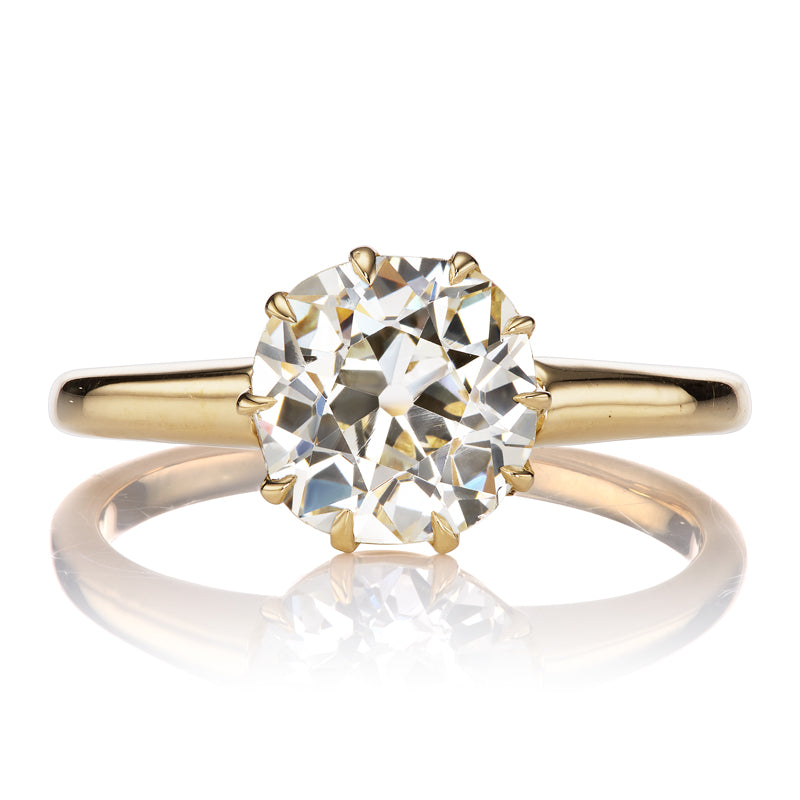Near 2 Carat Old Mine Cut Engagement Ring in 18kt Gold
