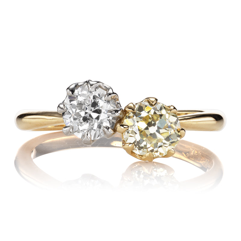 Antique Diamond Toi et Moi Ring