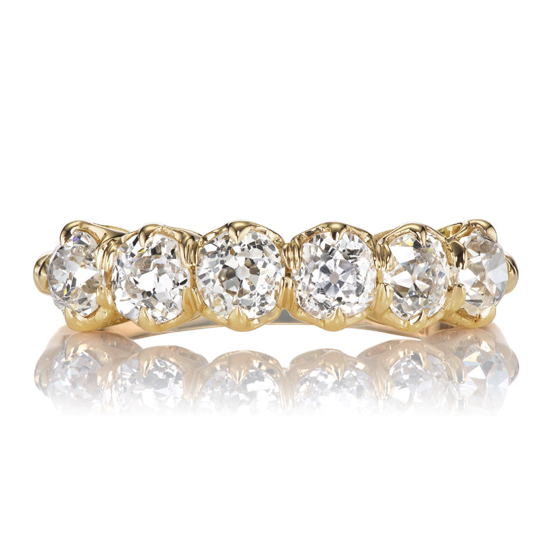 Old Mine Cut Diamond Half Hoop Band