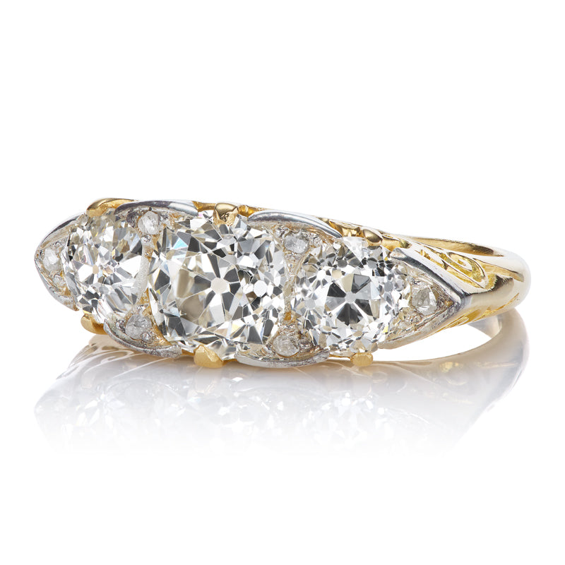 Victorian Half Hoop diamond engagement ring