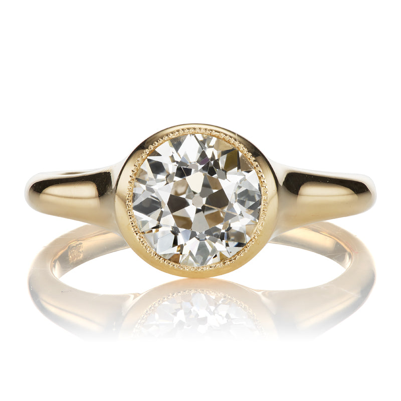 Bezel Set Old European Cut Diamond with Milgrain Details