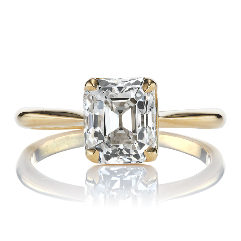 Bright 1.63ct Emerald Cut Diamond in Solitaire Setting