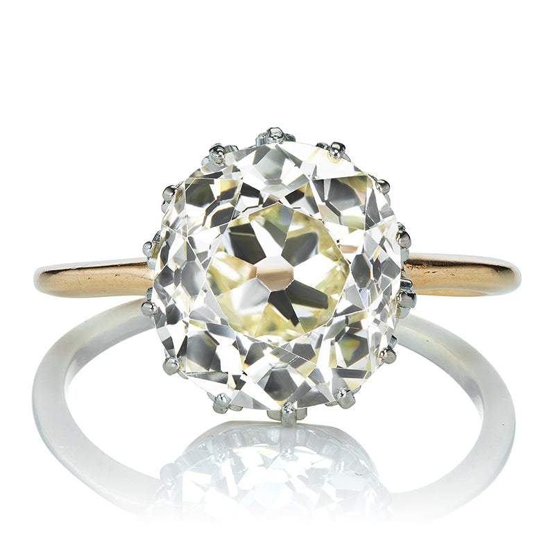 Antique 4.10ct Old Mine Cut Diamond Engagement Ring