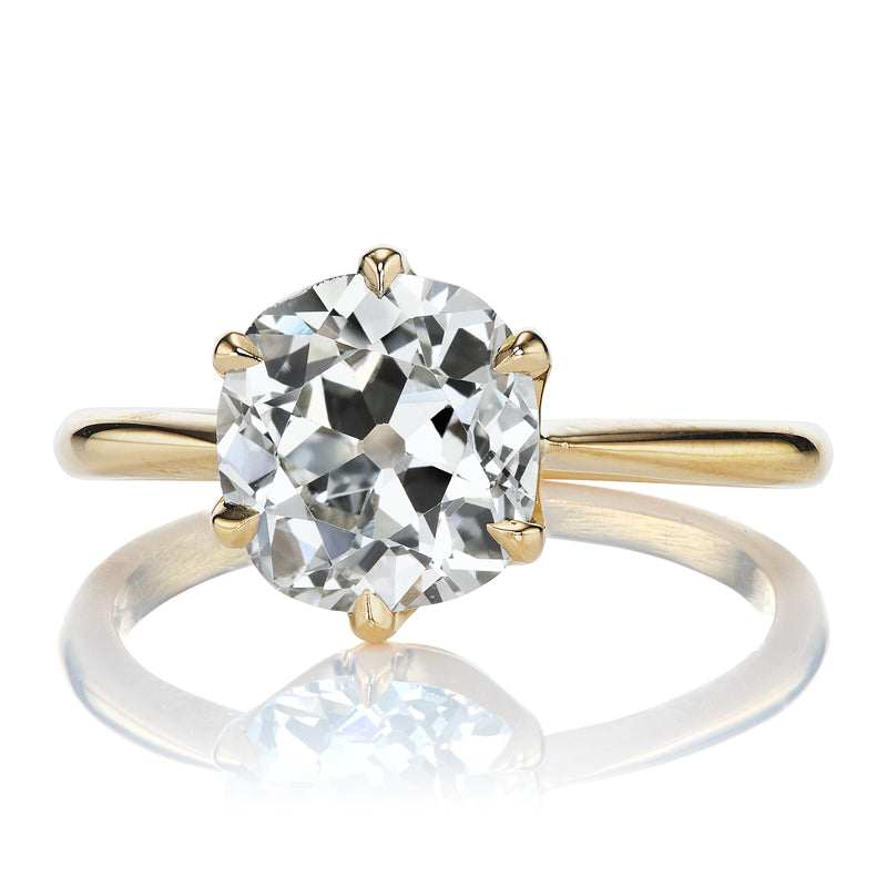 2.10ct Old Mine Cut Diamond diamond engagement ring