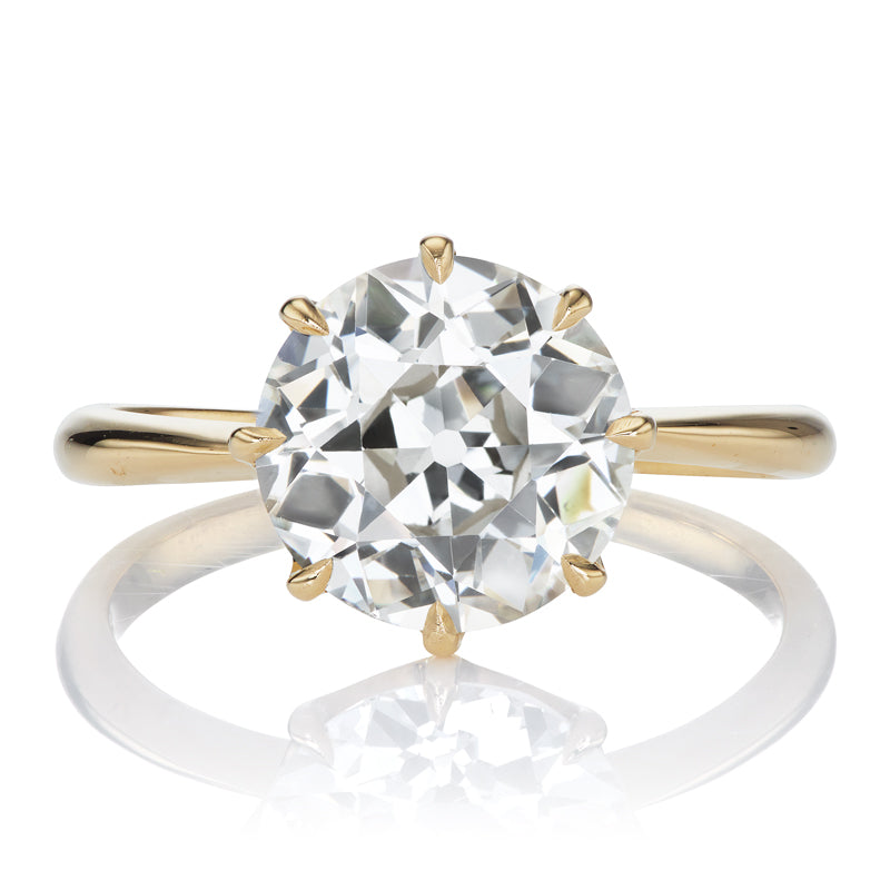 3 Carat Old European Cut Diamond Solitaire Engagement Ring