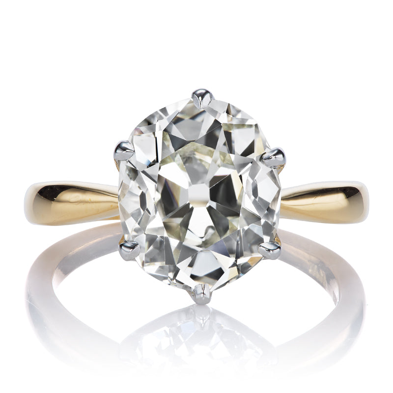 4 Carat Antique Oval Diamond Solitaire Engagement Ring