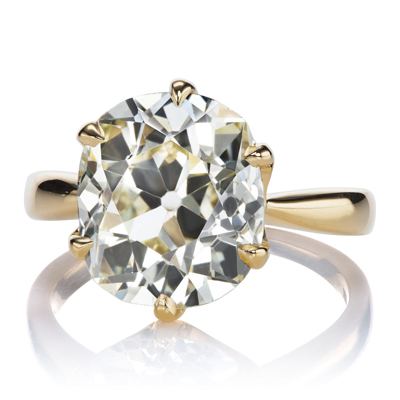 6.16ct old mine cut diamond diamond engagement ring