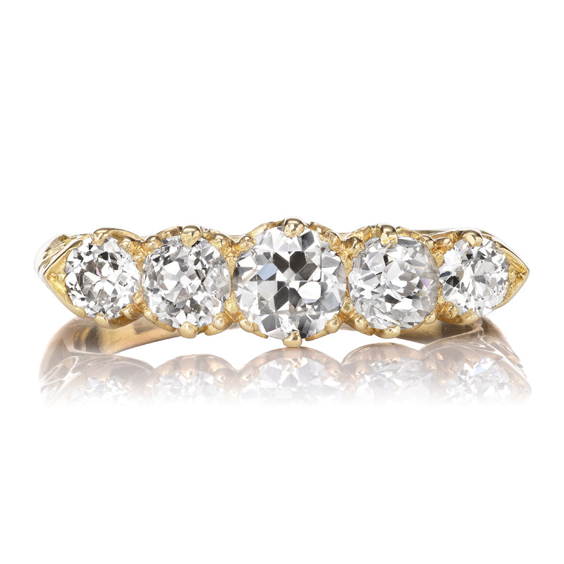 Antique Five Stone Diamond Wedding Band