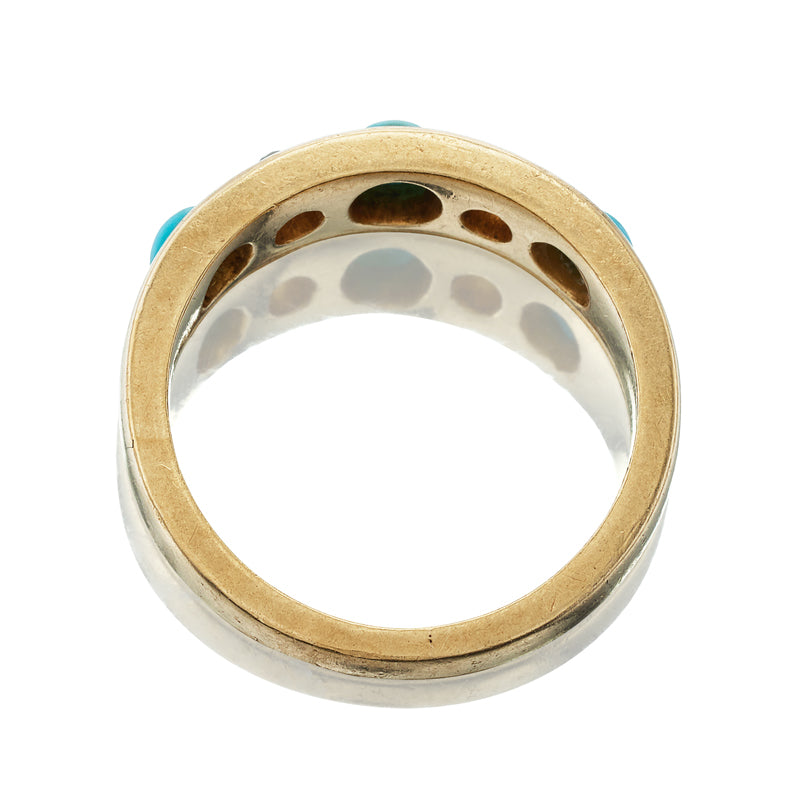 Turquoise & Diamond Ring diamond with gemstone