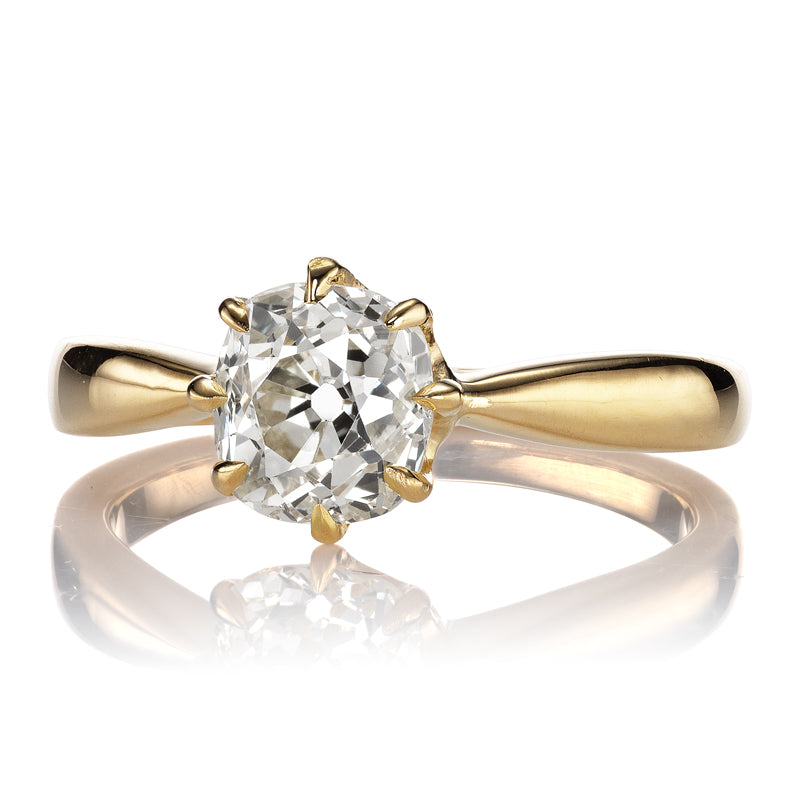 1.36ct Old Mine Cut Diamond engagement ring