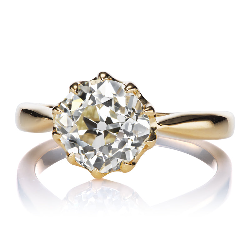 2.50ct Old Mine Cut Diamond diamond engagement ring