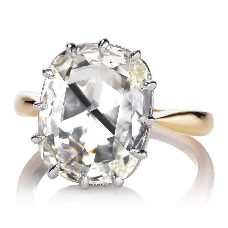 4.32ct Cushion Rose Cut Diamond diamond engagement ring