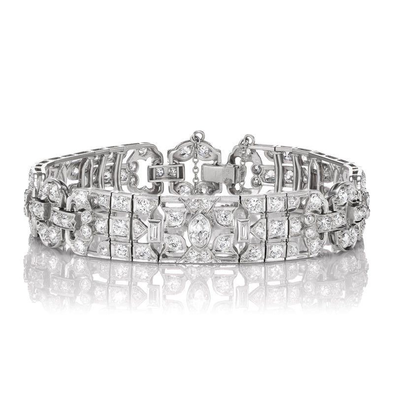 Art Deco Vintage Diamond Platinum Bracelet