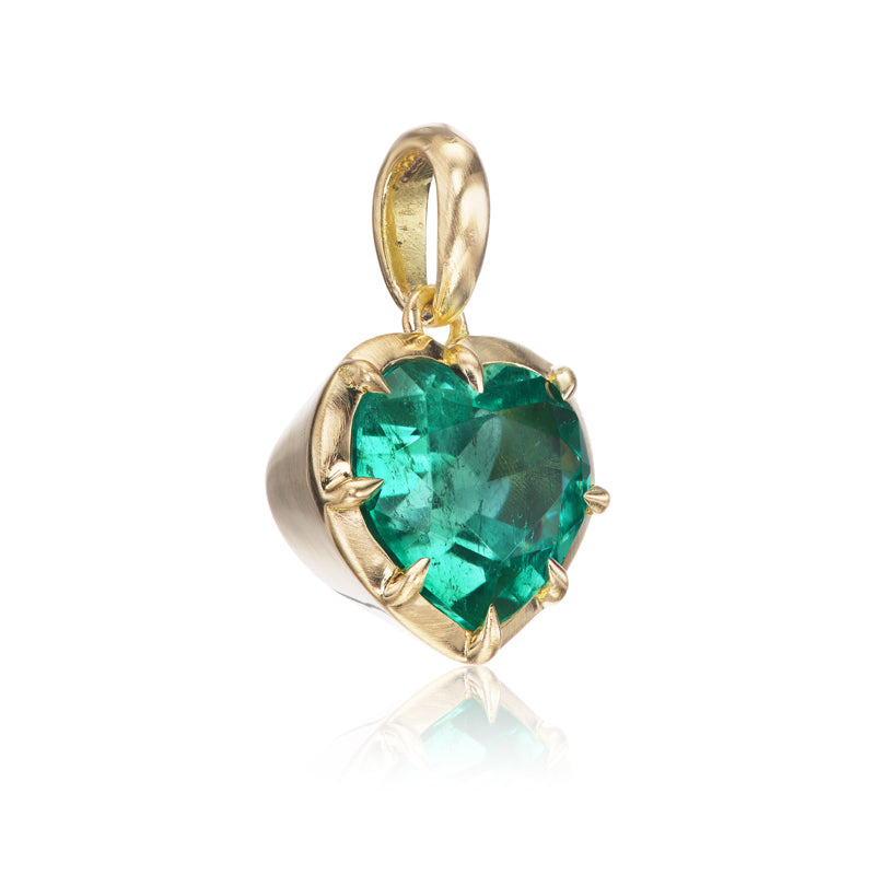 4.65 Carat Emerald Heart Pendant with gemstone